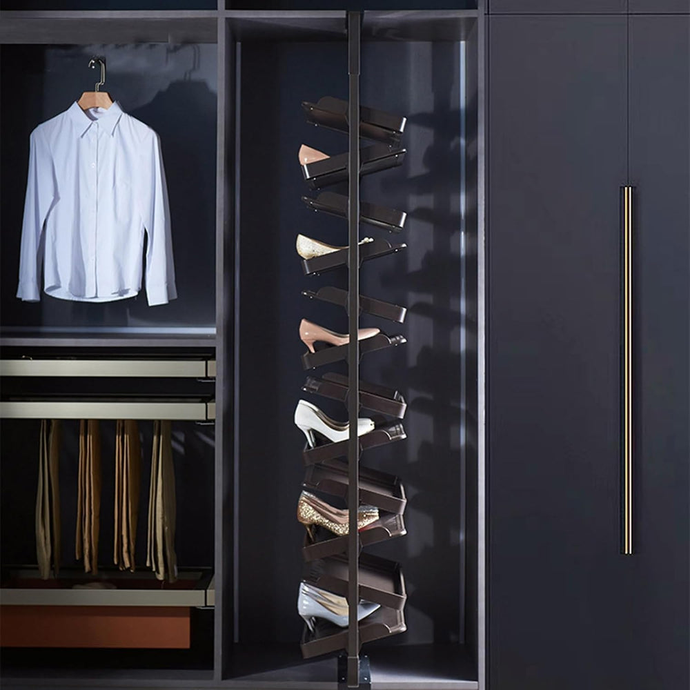Shoe Rack 360ยฐRotating Pull-Out Organizer for Closet Shoe Cabinet,Adjustable ...