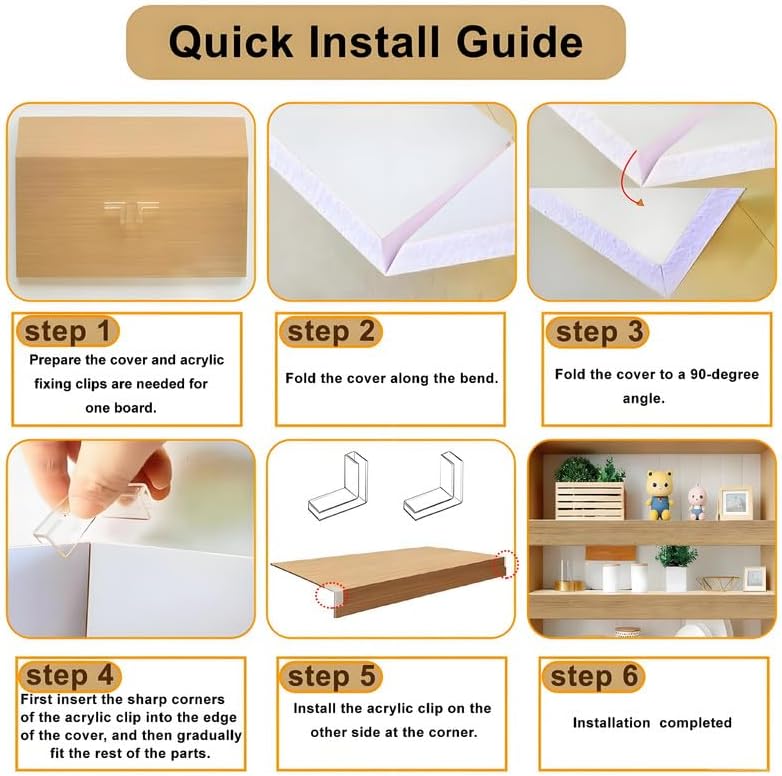 Wire Shelf Cover 4 Pcs, 40x20x3 in PVC Rack Covers for Wire Shelving Pantry a...