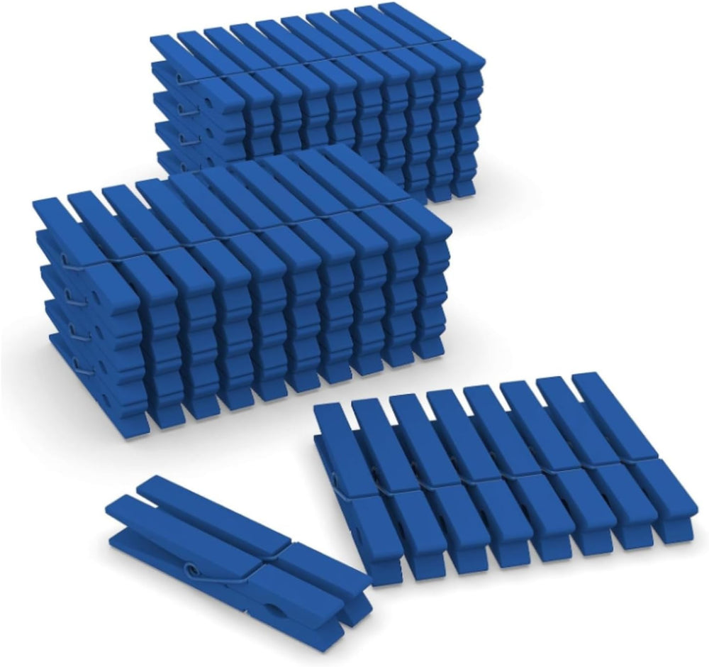 240 Pcs Blue Wooden Clothes Pins 2.9 Inch Wood Cheer Clips