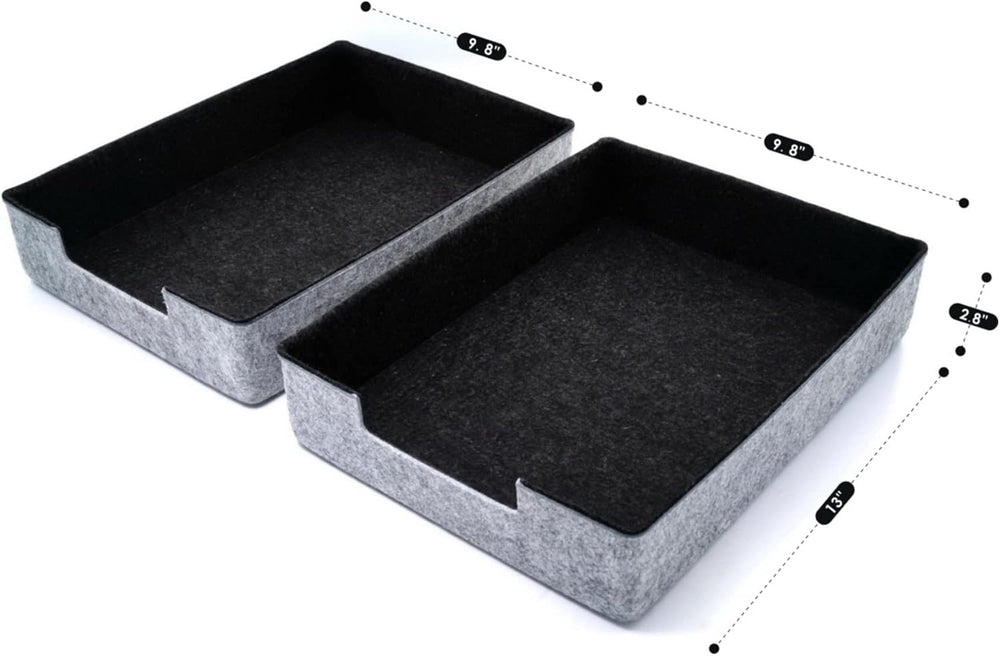 Welaxy Felt Desk Drawer Organizer Trays Charcoal Stackable File Organizer