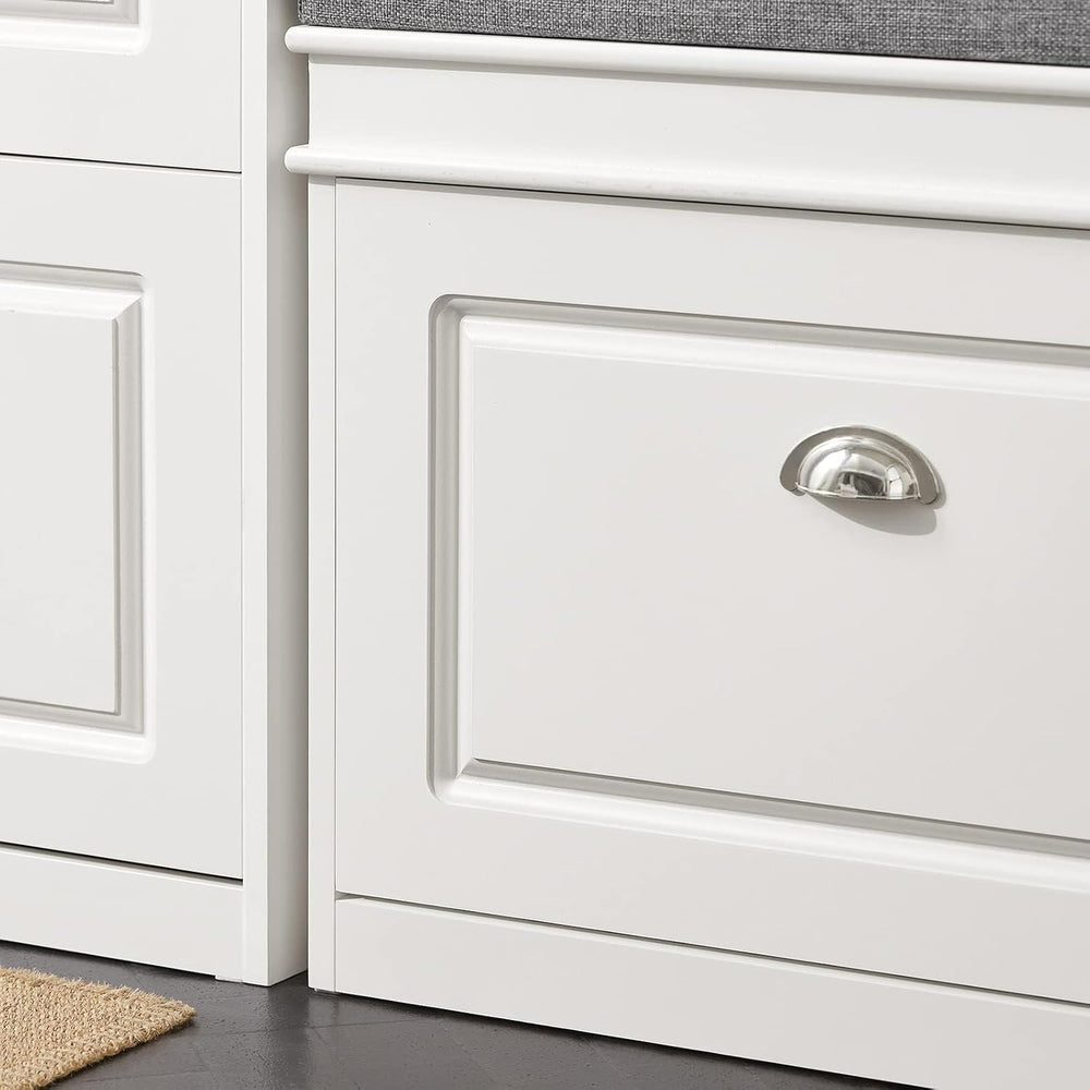 SoBuy Tiny Shoe Storage Bench, Narrow Shoe Cabinet for Entryway, Small Shoe R...