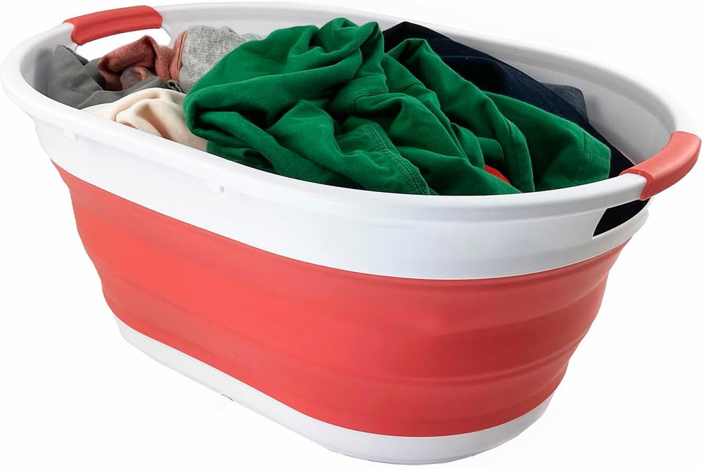 SAMMART 39L (10.3 gallons) Collapsible Plastic Laundry Basket - Foldable Wash...