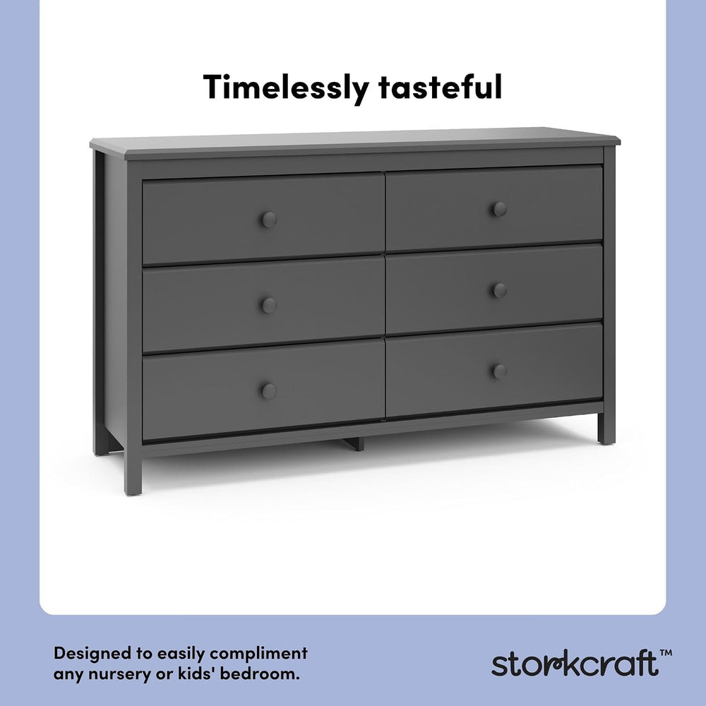 Storkcraft Alpine 6-Drawer Dresser, Gray