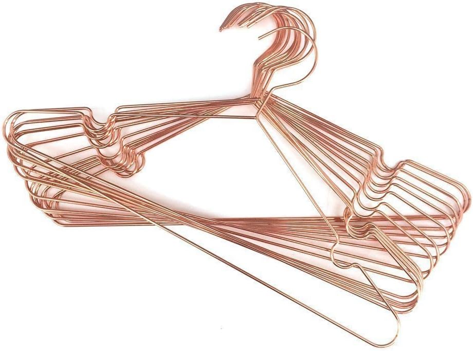 16.5" Rose Gold Copper Clothes Hangers - 30 Pack,Heavy Duty Strong Metal...