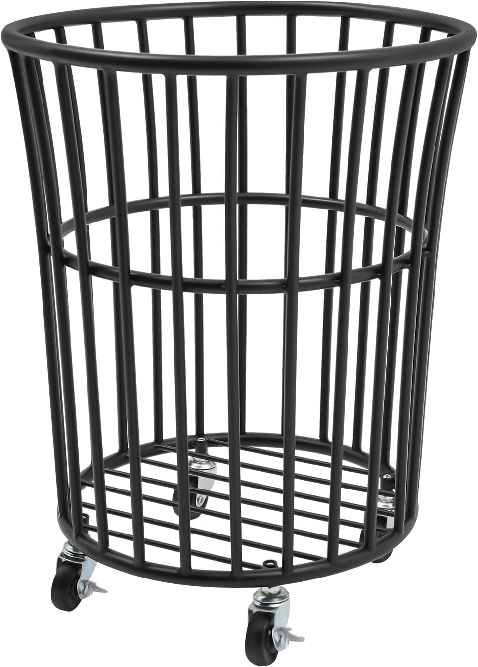 Rolling Laundry Basket Cart, Metal Laundry Hamper with Wheels, Laundry Organi...