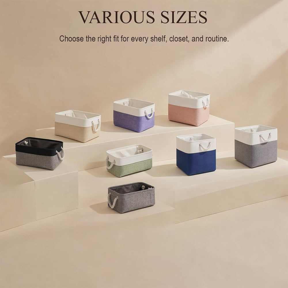 15x11x10 In Foldable Fabric Large Storage Bins with Handle 6 Pack