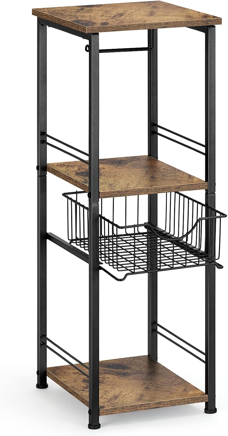 Bathroom Storage Shelf Floor Standing Toilet Storage Cabinet with Drawer