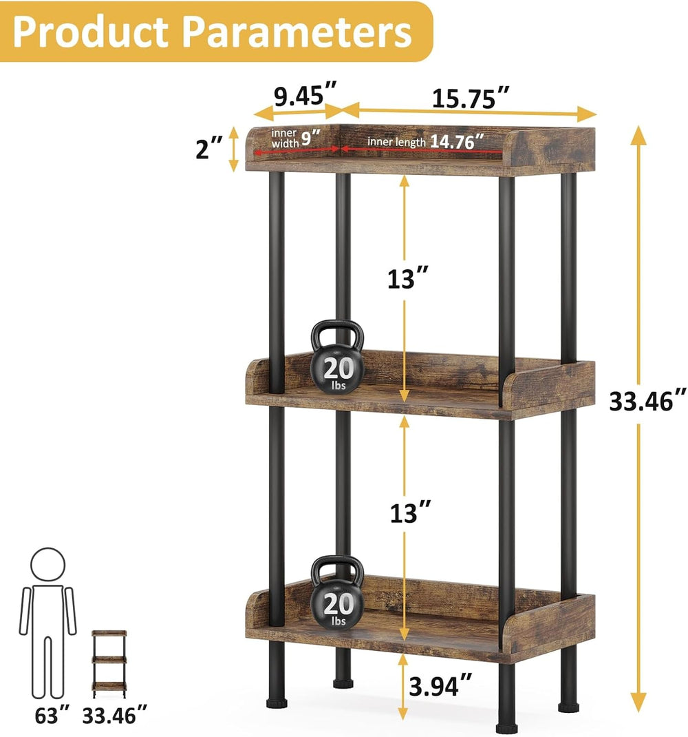 Bookshelf Small Book Shelf 3 Tier Wood Bookcase