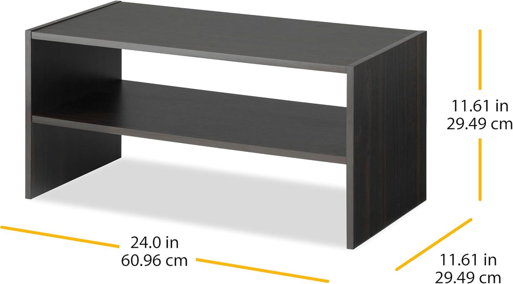 Whitmor Wood Stackable 2-Shelf Shoe Rack, 24 INCH, Espresso,2 Pack