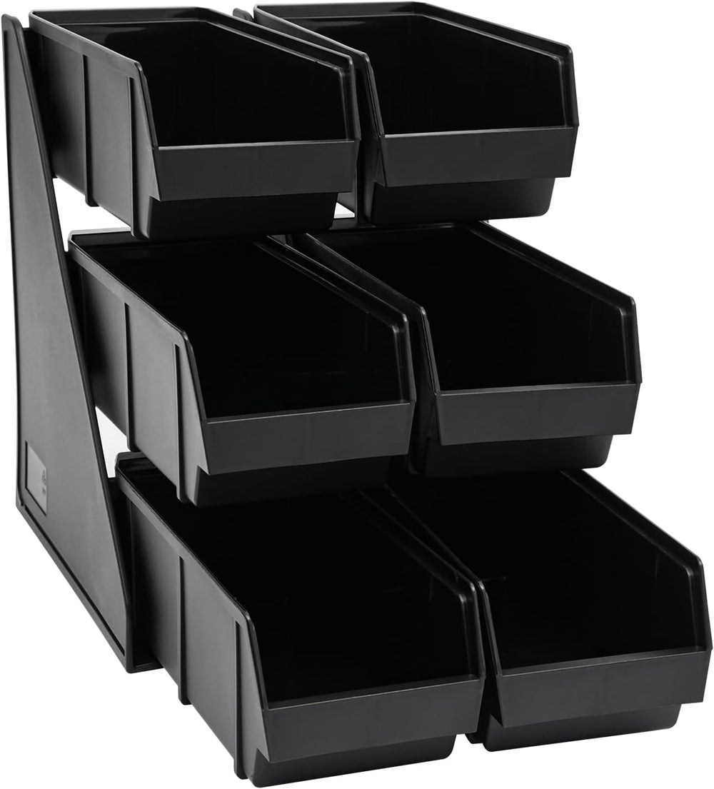 Self Serve Condiment Bin Stand Set, Upright Breakroom Coffee Condiment Storag...
