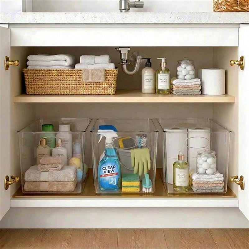 Sorbus Clear Storage Bins for Cube Shelves & Closets (Extra Large, 2 Pack)