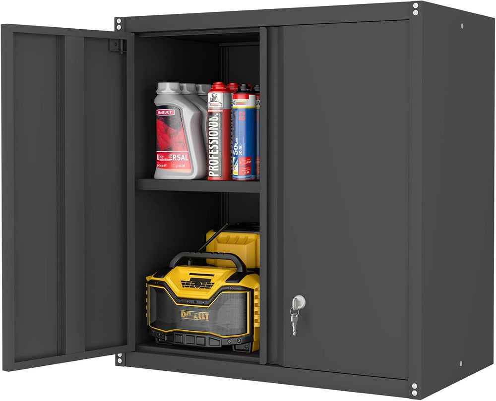LUCYPAL Garage Storage Cabinet,27.95" H Metal Wall Cabinet with Locking ...