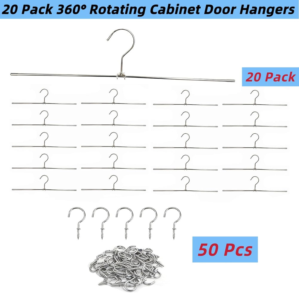 20 Pack 15.7" 360° Rotating Cabinet Door Hangers, Spray Painting Hooks