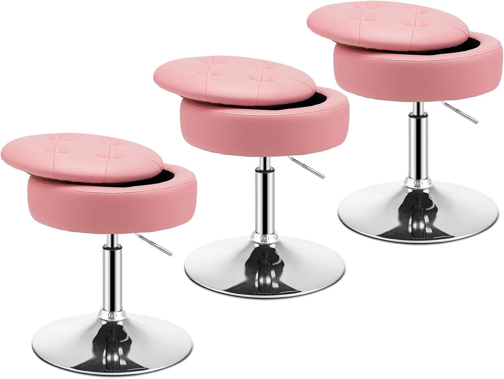 GIANTEX Adjustable Swivel Vanity Stool Set of 3, 360° Swivel 20"-26"...