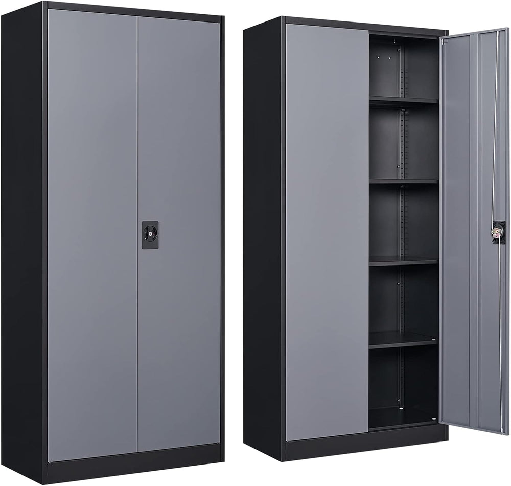 STANI Garage Storage Cabinet, 71" Steel Lockable File Cabinet, Locking S...