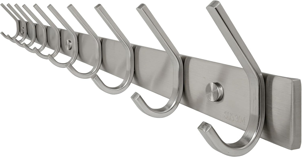 WEBI Coat Rack Wall Mount,10 Coat Hooks for Hanging Coats,30 Inch Stainless S...