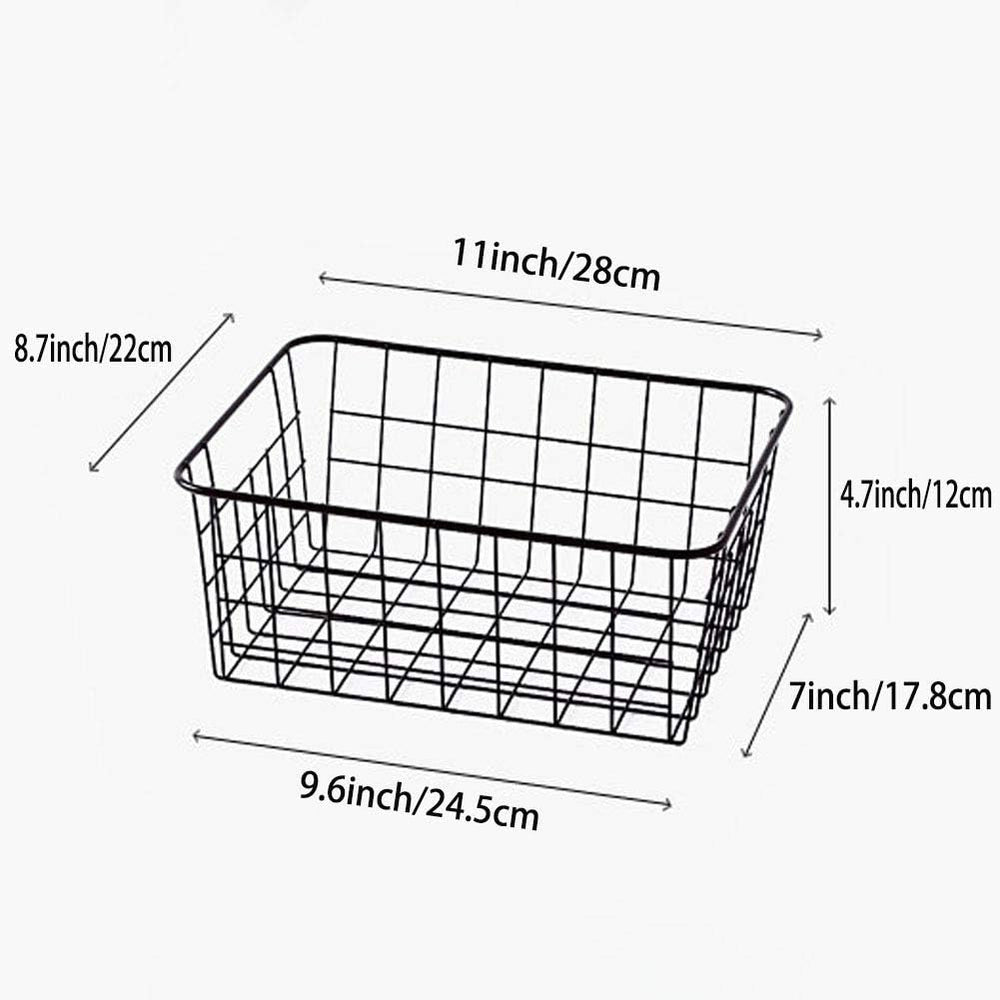 LUANT Metal Wire Food Storage Organizer Bin Basket with Handles for Kitchen C...