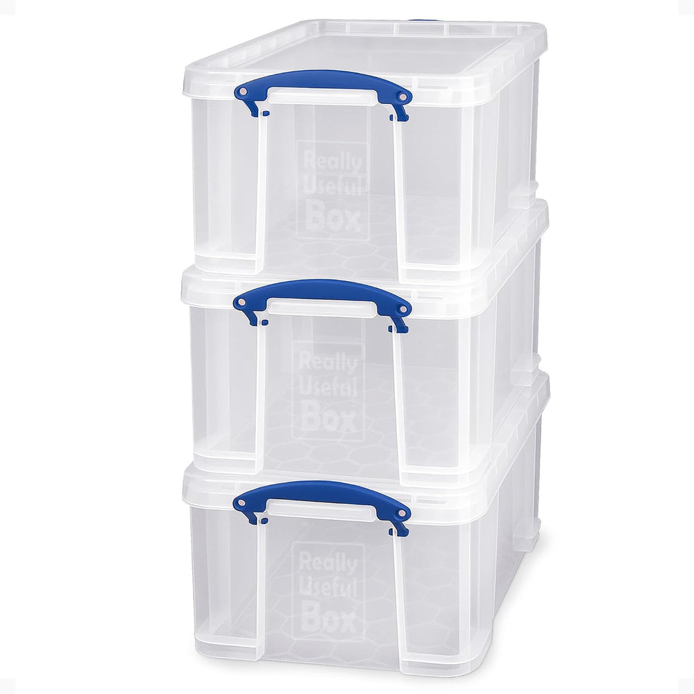 Really Useful Box 32 Liter Storage Container, 3 Pack