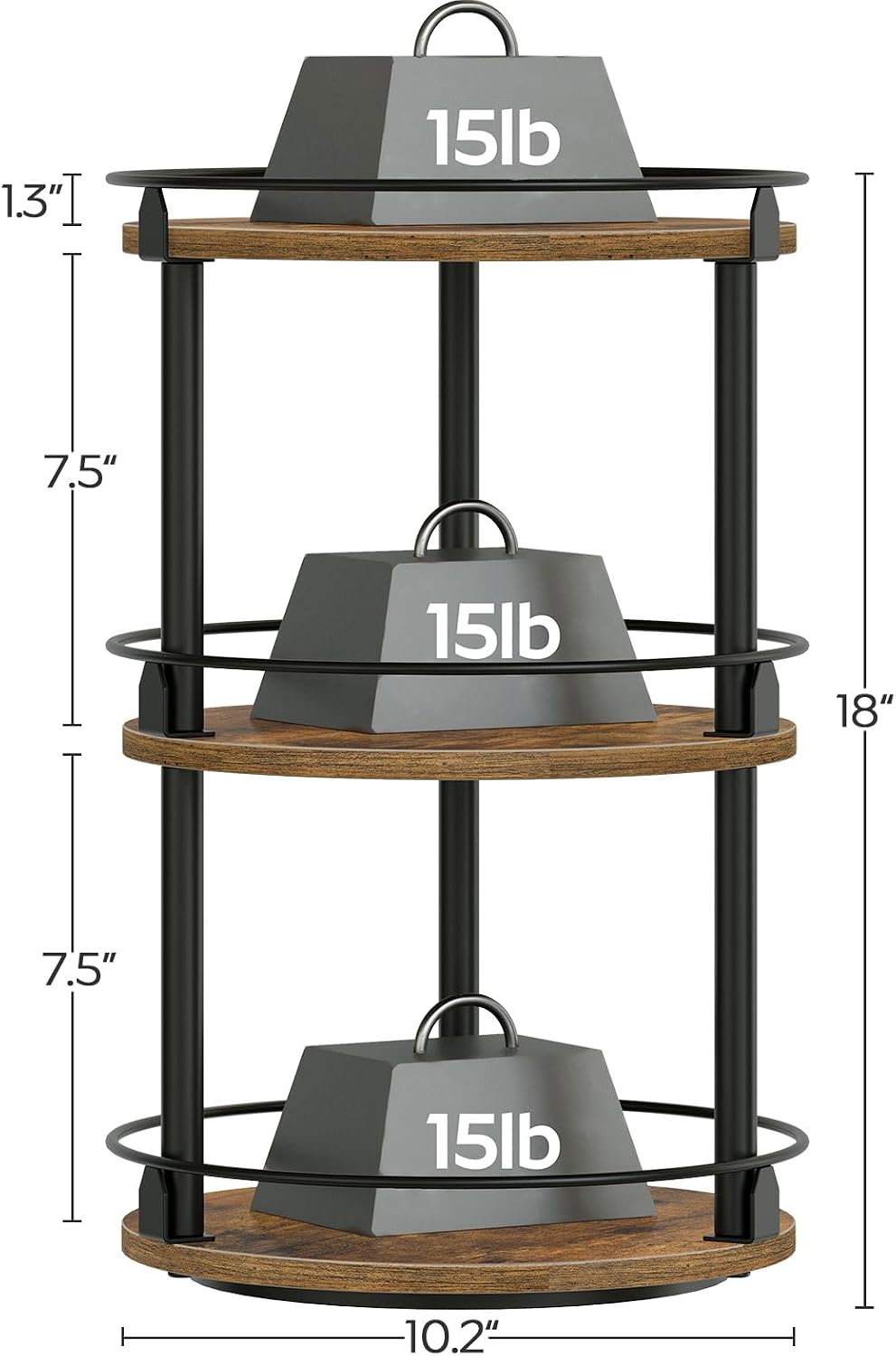 YATINEY Spice Rack, Set of 2 Lazy Susan Organizer, 3-Tier Turntable Organizer...