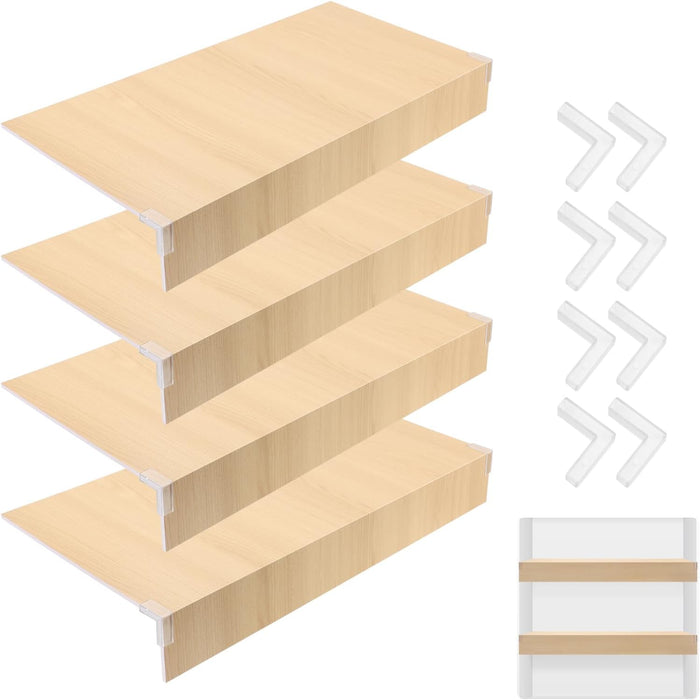 4PCS Wire Shelf Cover 35"L x 16"W PVC Wood-Like Wire Rack Covers