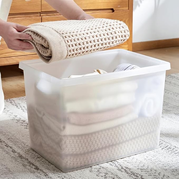 27 Quart Stackable Plastic Storage Bins