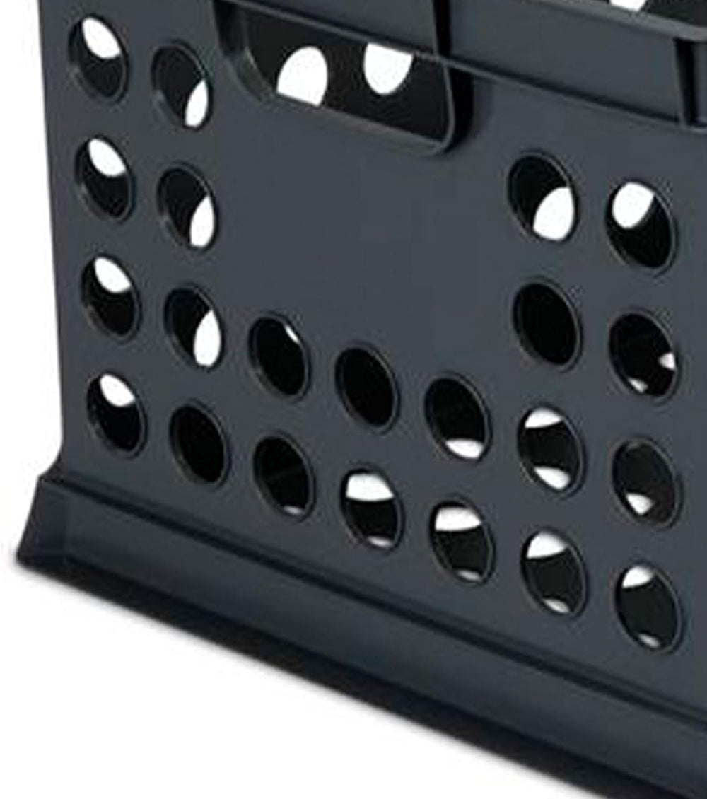Sterilite Storage Crate Bin File Organizer for Home & Office, Black, 6-Pack