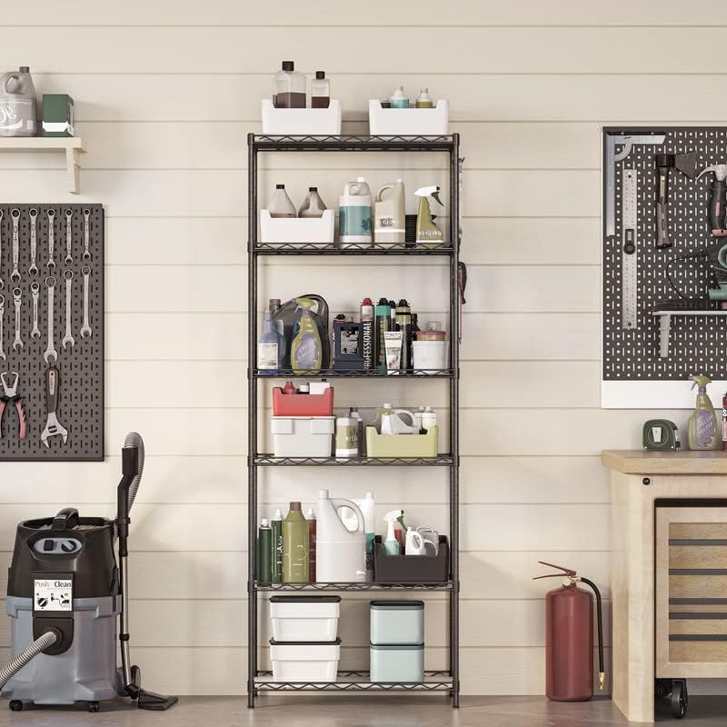 SONGMICS 6-Tier Storage Shelves, Adjustable Wire Shelving Unit
