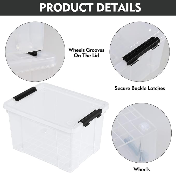 4-Pack Plastic Storage Bins