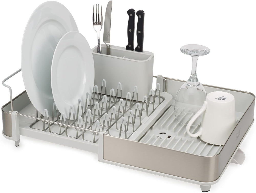 Joseph Joseph Extend Steel Expandable Dish Drying Rack with Removable Cutlery...