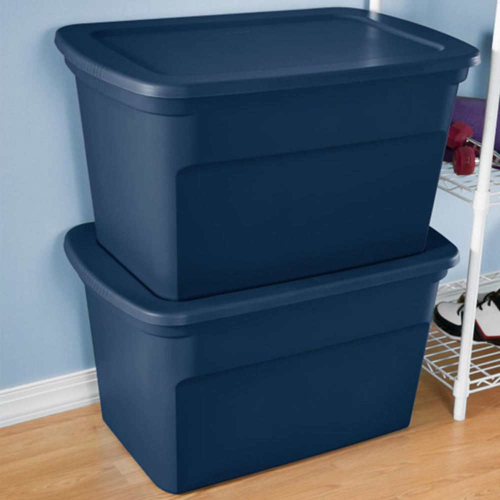 Sterilite Tote, Plastic Storage Bins with Snap Lids, 30 Gallon, 12-Pack
