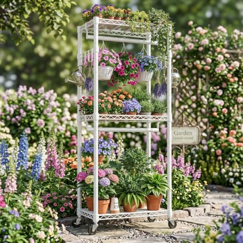 OLIXIS Clothes Rack Heavy Duty Adjustable Garment Clothing Rack with Wheels, ...