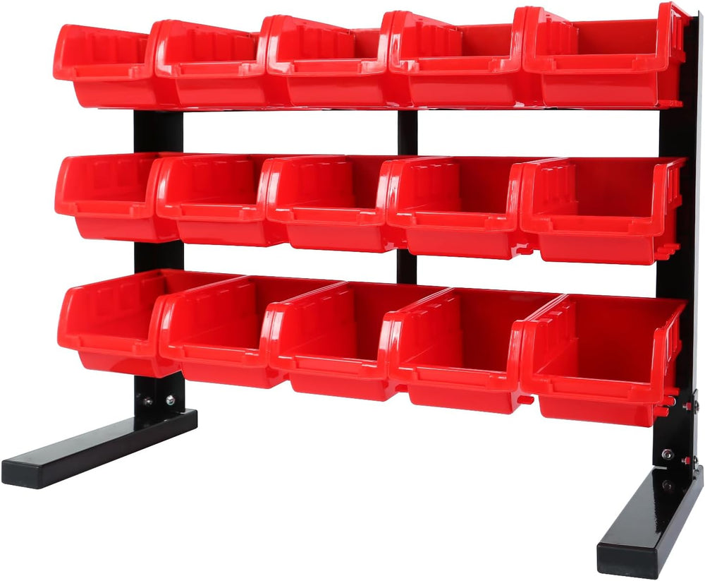 MaxWorks 80695 Bench/Table Top 15-Bin Parts Rack