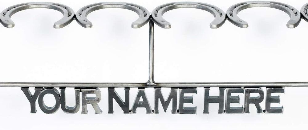 Rustic Custom Name Horseshoe Boot Rack - The Heritage Forge