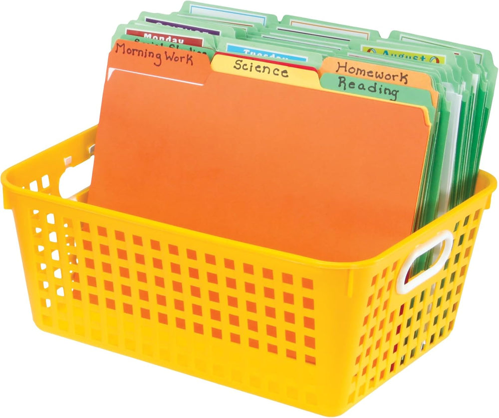 Really Good Stuff Large Plastic Storage Baskets with Handles