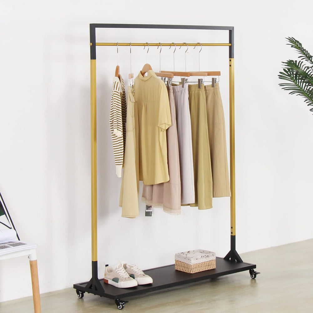 Clothing Racks for Hanging Clothes,Black Gold Design,Heavy Duty Rolling Iron ...