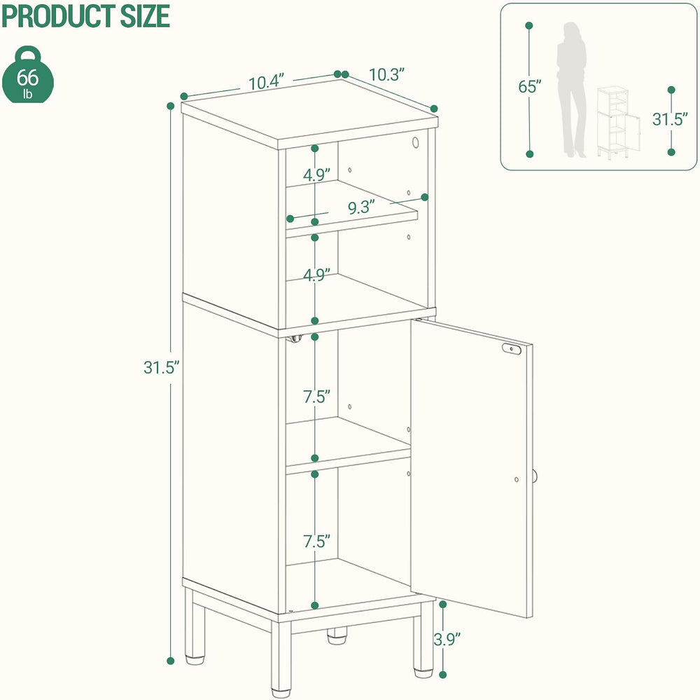 Hzuaneri Bathroom Storage Cabinet, Corner Floor Cabinet with Shelves