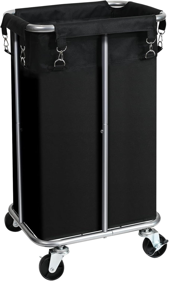 100L Rolling Laundry Hamper Basket with Wheels for Bedroom, Black