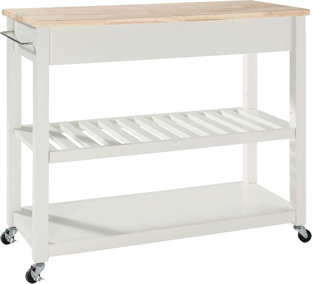 Crosley Furniture Wood Top Kitchen Prep Rolling Cart, Microwave Stand, Coffee...