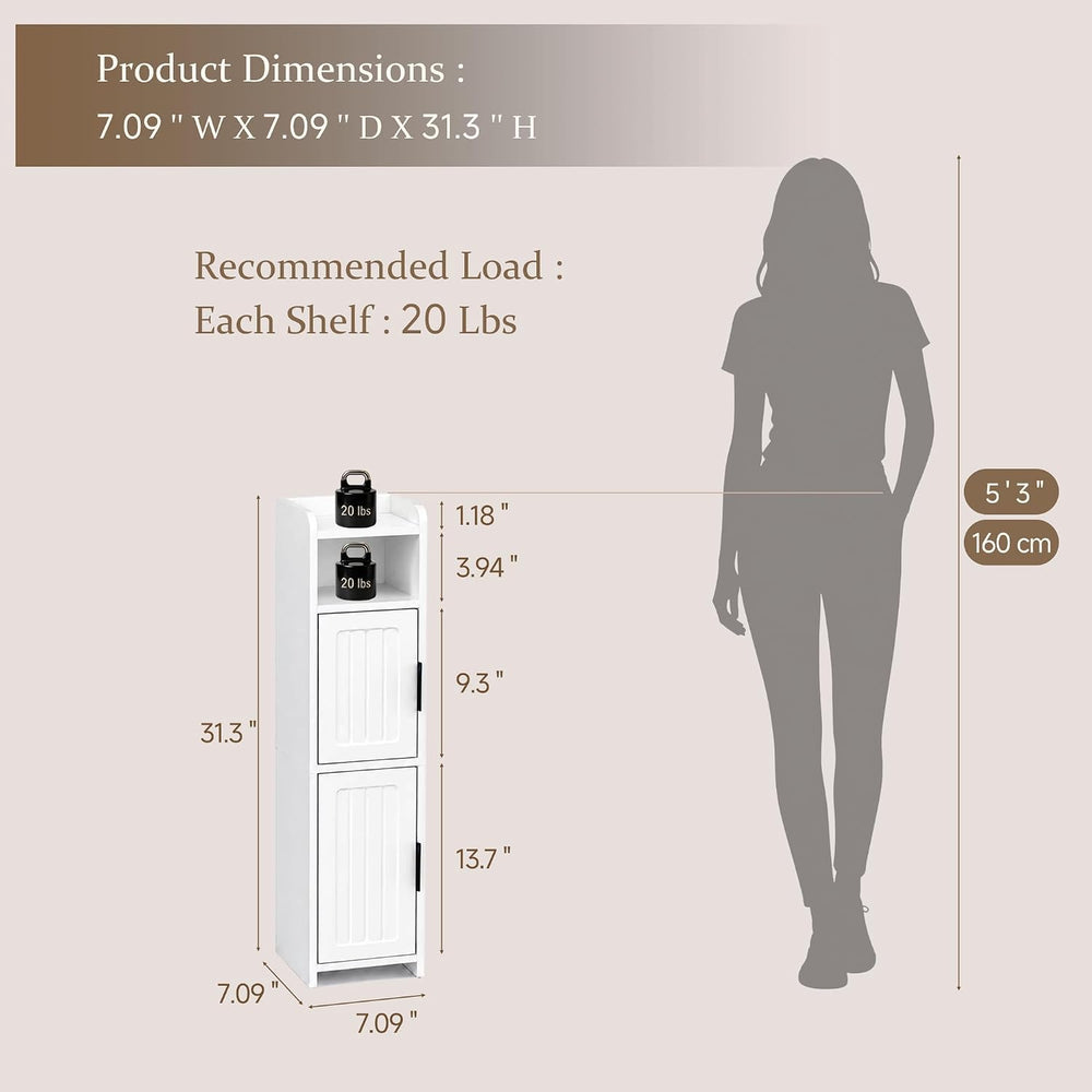 Small Bathroom Storage Cabinet,Corner Cabinet Narrow Toilet Paper Cabinet