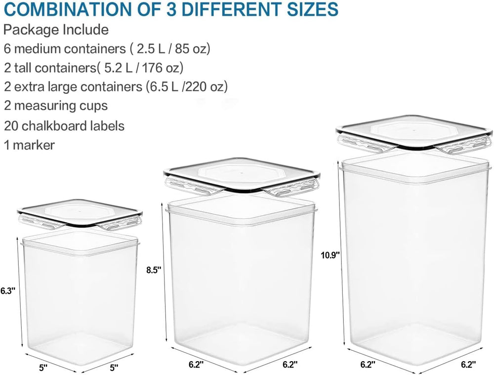 VERONES Large Tall Airtight Food Storage Containers, 10 PACK Containers Set