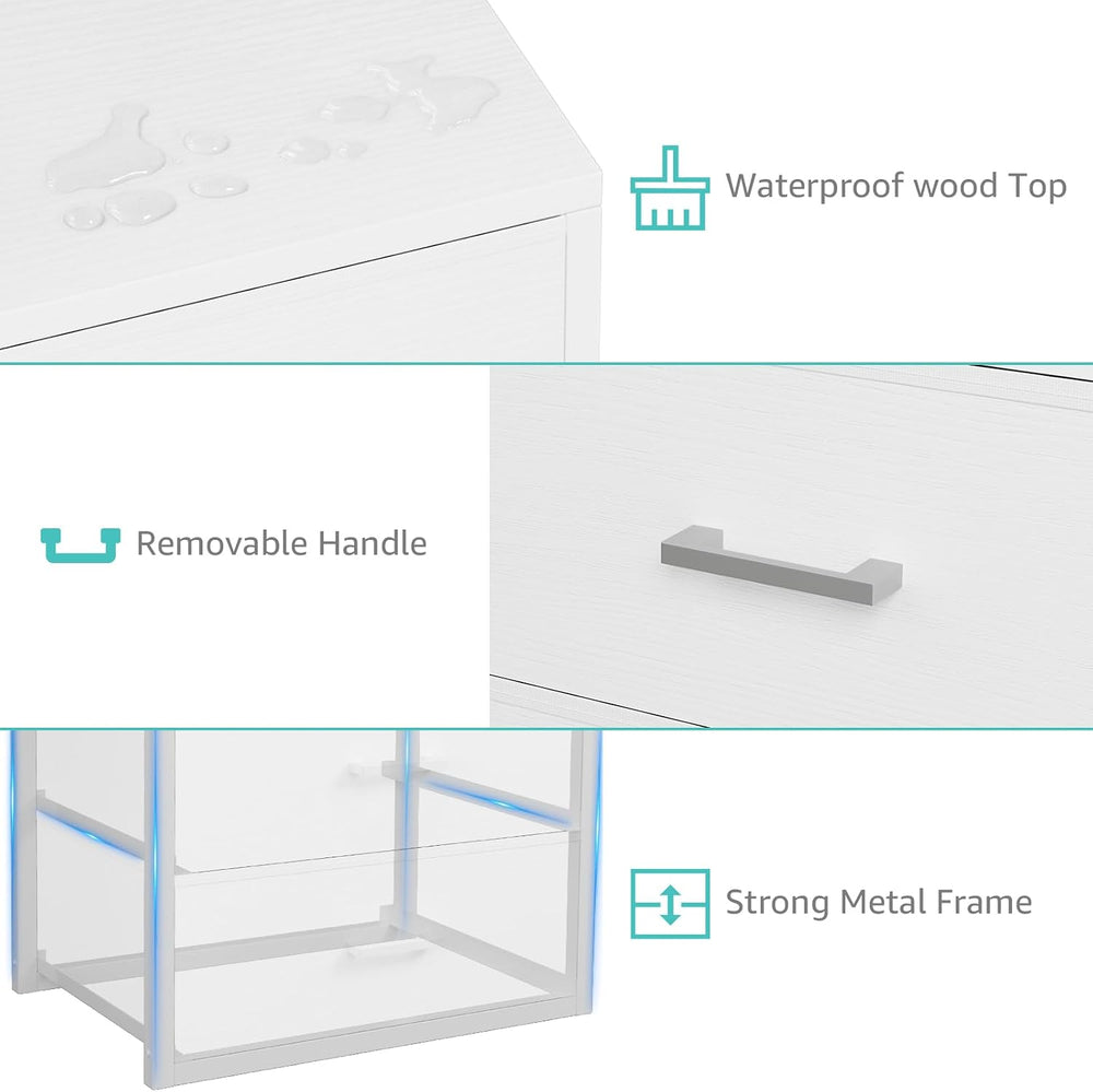 BOLUO Closet Drawers White 3 Drawer Dresser for Closet Organizers and Storage...