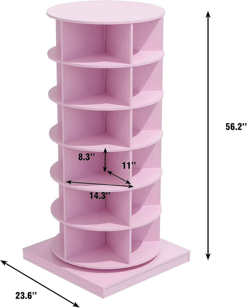 Anwick Rotating 24 Pairs Spinning Shoe Rack Tower Round Carousel,360°Revolvin...