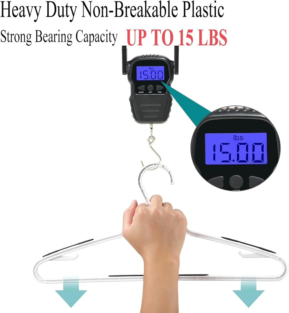 Plastic Hangers 50 Pack - Non Slip Clothes Hangers,Holds up to 18 lbs, Slim S...