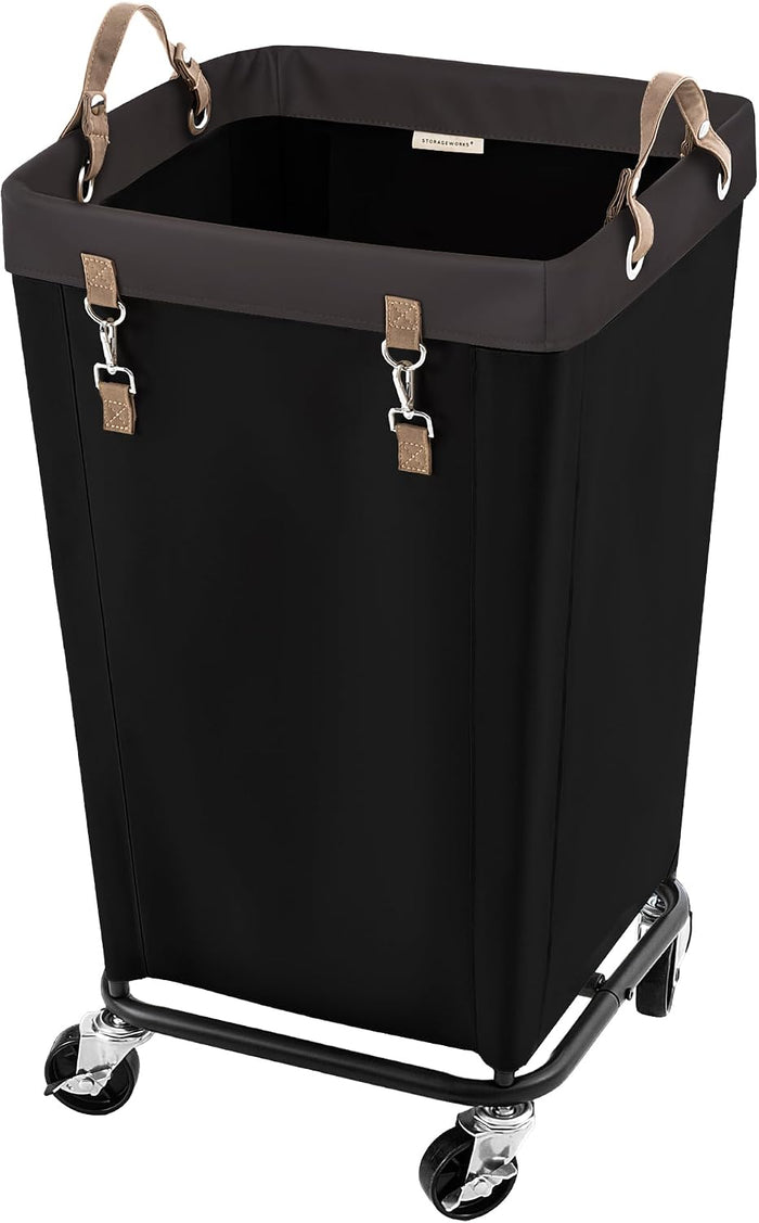 StorageWorks 110L Laundry Basket with Wheels, Rolling Hampers for Clothing