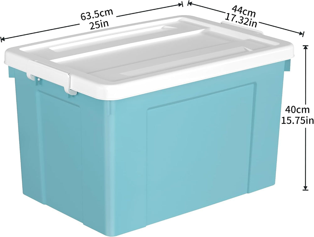 Cetomo Lidded Storage Bin with Handle, Tote Organizing Container with Wheels,...