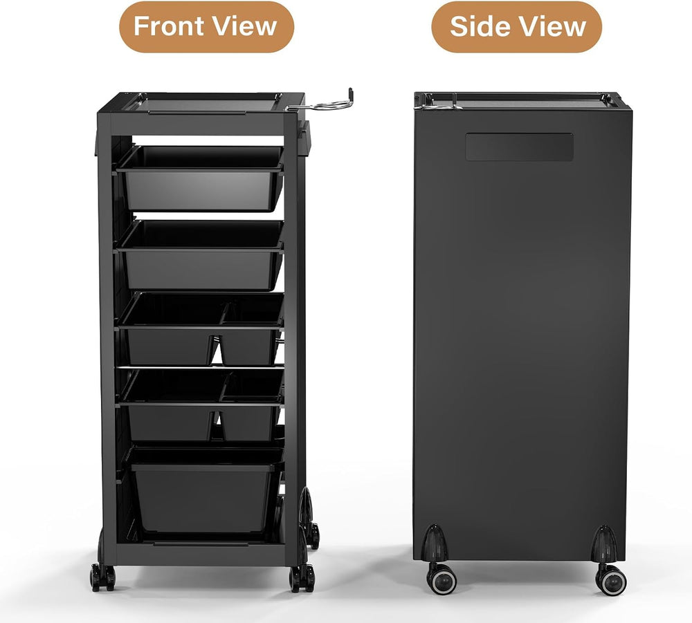 OmySalon Salon Trolley Cart with Wheels & 6 Drawers, Hair Cart Organizer ...