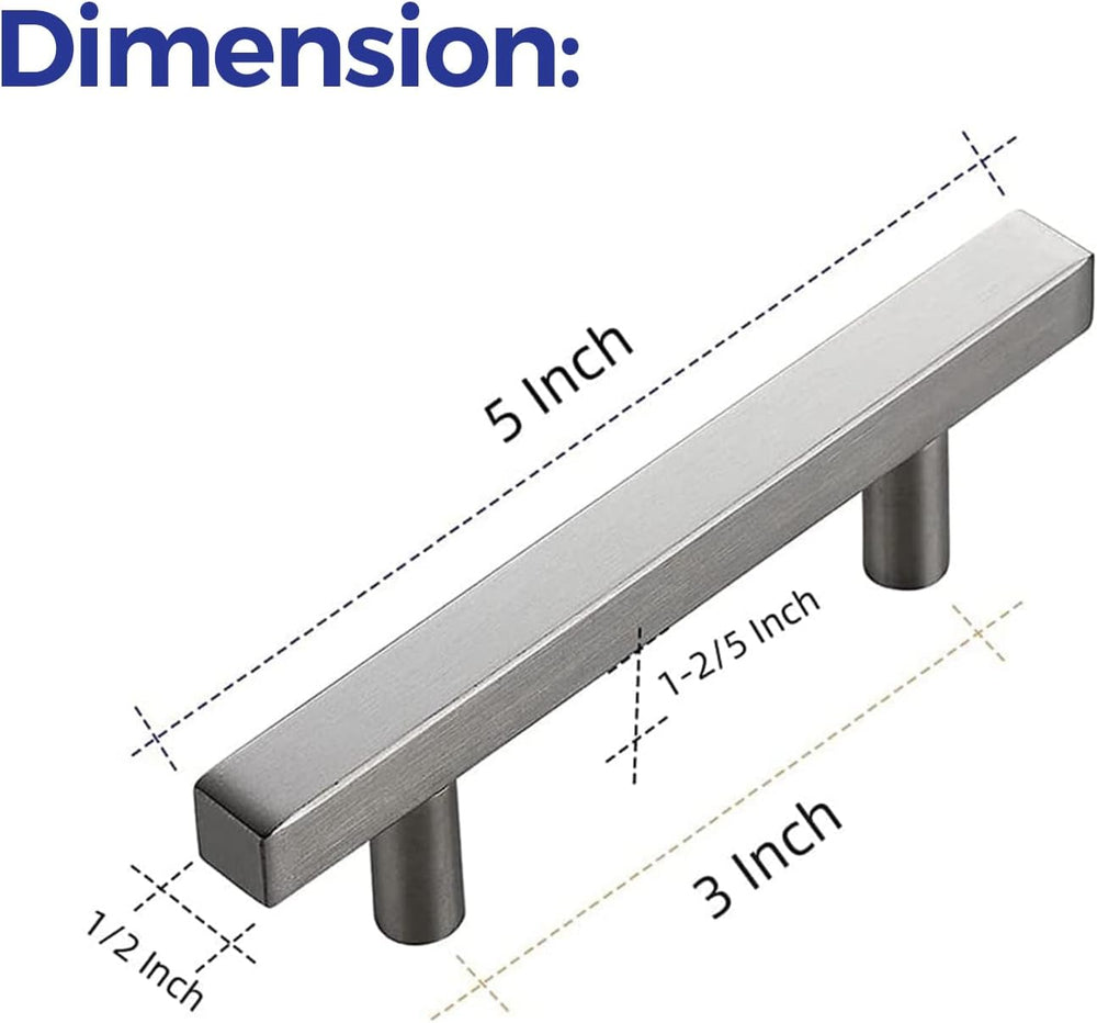 Ravinte Brushed Nickel Square Cabinet Hardware Pulls 3 Inch 35 Pack