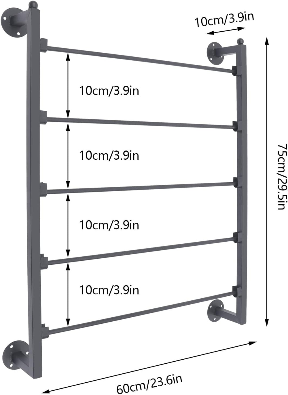 Scarf Organizer Wall Mounted, 5-Tier Scarf Display Rack, Metal Spiral Scarf H...