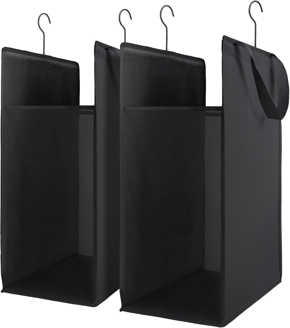 FENTEC Hanging Laundry Hamper,2 Pack Black Hanging Laundry Basket