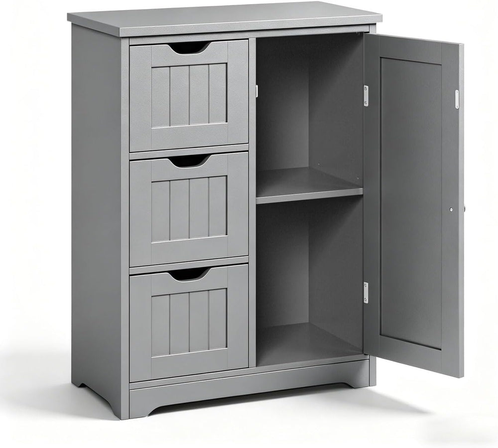 SUPER DEAL Bathroom Storage Cabinet with 3 Drawers and 1 Door, Entryway Home ...
